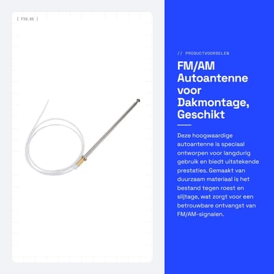 Dailygoods- Autoantenne Hoogwaardig Materiaal - Vervangend Accessoire - Universeel - Dakmontage - Hoge Drukbestendigheid - Eenvoudige Installatie - Radioantenne