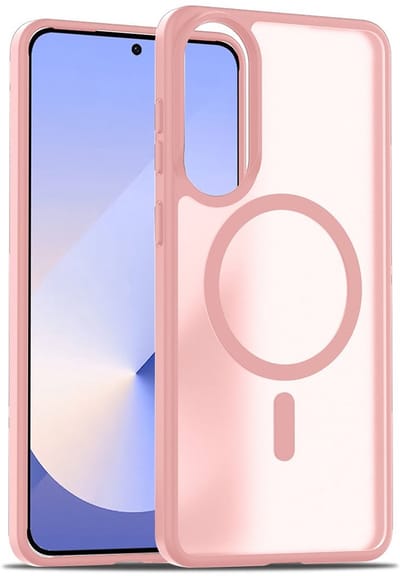 Geschikt voor Samsung Galaxy S25 Edge hoesje roze – MagSafe Compatibel Backcover – Slank en transparant