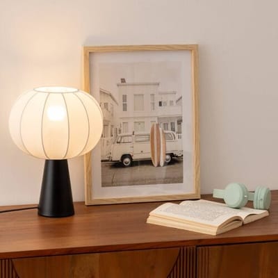 Atmosphera Tobie Tafellamp - Zwart en Wit, 33 cm