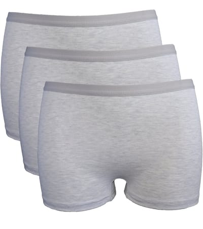 Amora - Dames boxershort, Ondergoed dames, Lingerie - 3 stuks - Egyptisch katoen - Grijs - M
