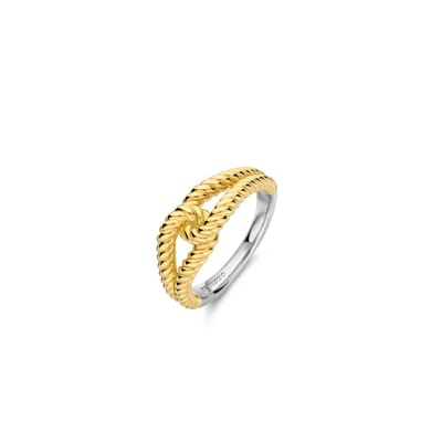 TI SENTO Dames Ring - 925 zilver - Zilver geel verguld - Maat 17.75 mm / maat 56 - 12323SY