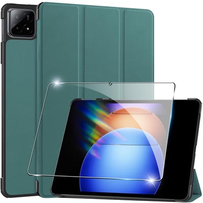 Dailygoody - Beschermhoes Xiaomi Pad 6S Pro 2024 - Ultradun en Schokbestendig - Groen - TPU en Gehard Glas - Perfect aansluitend - Geschikt voor 12,4 ...