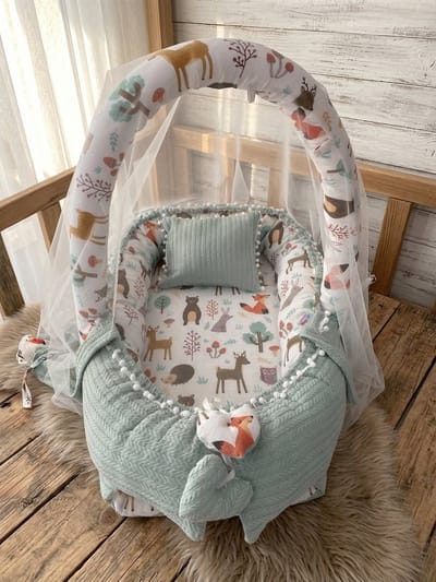 Babynestje - Incl. Kussentje - Groen - 90x50 cm