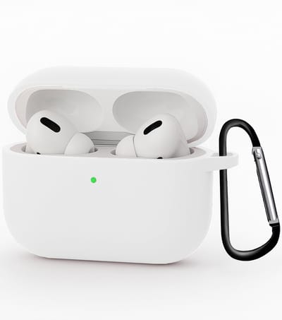 Hoesje - Geschikt voor Apple Airpods Pro 3 - met Clip - Siliconen Hoes - Silicone Case Cover - Wit