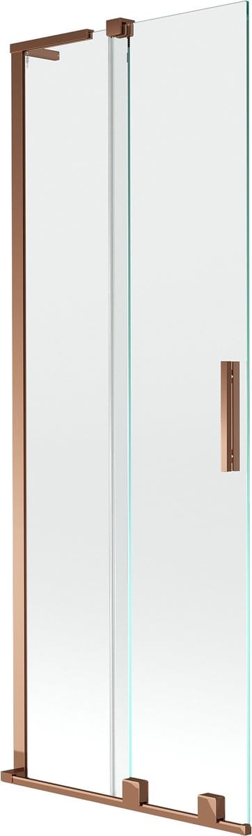 Mexen Velar L badwand paneel 2-delig schuifbaar 75 x 150 , transparant, roze goud - 896-075-003-01-60