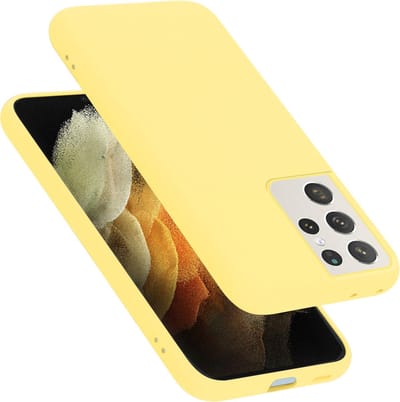 Cadorabo Hoesje geschikt voor Samsung Galaxy S22 ULTRA in LIQUID GEEL - Beschermhoes gemaakt van flexibel TPU silicone Case Cover