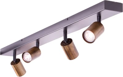 Balkspot | 11 cm | serie bounce zwart brons | 4 lichts | GU10 | zwart brons bruin | metaal | accent verlichting