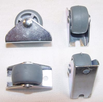 4 Stuks Zwenkwielen 25x13 mm met TPE Zacht Oppervlak - Grijs