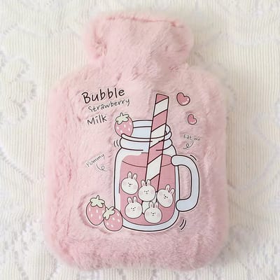 DAEBAK Koreaanse Mini Waterkruik - Roze Aardbei Konijn - 500 ML - Voor op werk - Onderweg - Klein - Koreaans - Konijntje - Korean - Kinderkruik