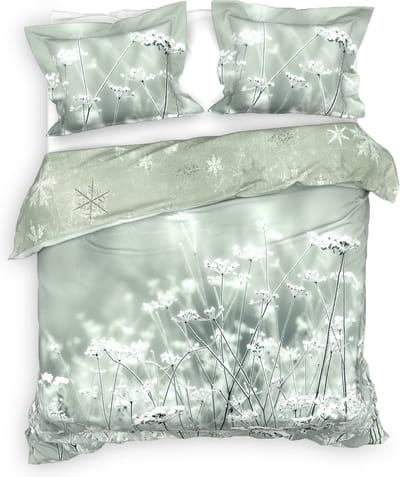 Heckettlane Dekbedovertrek Beyla - Bedlinnen met Natuur print - 200x220 - Groen - Dekbedhoes van 100% Katoen-Twill