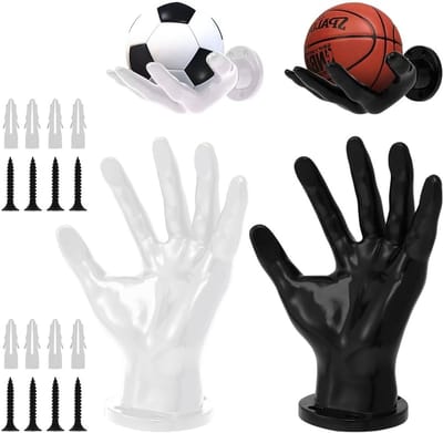 Set van 2 Wandhouders voor Ballen - Ultra Veilige en Stabiele Bevestiging met Schroeven en Spijkers - Universele Wandmontage voor Sportballen, Sleutels en Hoofdtelefoons