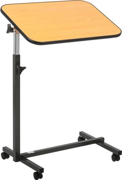 Bedtafel met wieltjes - Bedleestafel - Laptoptafel - Bijzettafel - Beuken