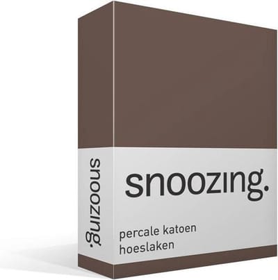 Snoozing - Hoeslaken  - Eenpersoons - 70x200 cm - Percale katoen - Taupe