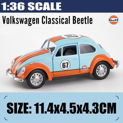 1:43 Station-service Gulf Bus Fusca Ford Gt Camaro Modèle Réduit de Voiture de Course Métal Moulé sous Pression Maison Tendance Ornements d'Affichage de Bureau Cadeau