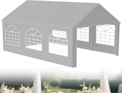 Grote Partytent 4x6m Paviljoen Waterdicht UV-Bescherming met Zijpanelen
