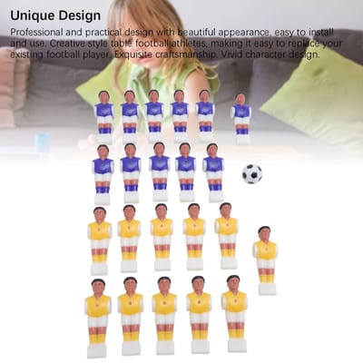 Tafelvoetbal Voetbal Tafelvoetbal Mannetje Vervangingsonderdelen met 11 Paarse 11 Gele Tafelvoetbalspelers Zwart Wit beige