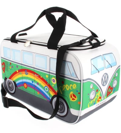BRISA VW Collection - Volkswagen geïsoleerde koel-warmte-thermo-picknick-lunchbox voor levensmiddelen in T1 Bulli Bus-design (petrol & bruin/25 l)