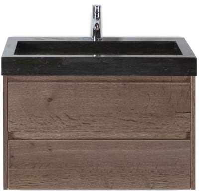 Dante Badmeubelset 80 cm - Tabacco - Wastafel Hardsteen Wit Lucca