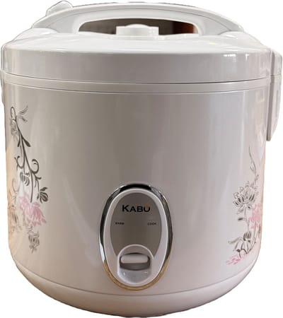 KABO - Deluxe rijstkoker 1.8L met stomer - YD-818M - wit - luxe design - compact - Inclusief stoommandje, lepel en maatbeker - dekselveiligheidsgrendel - warmhoudfunctie