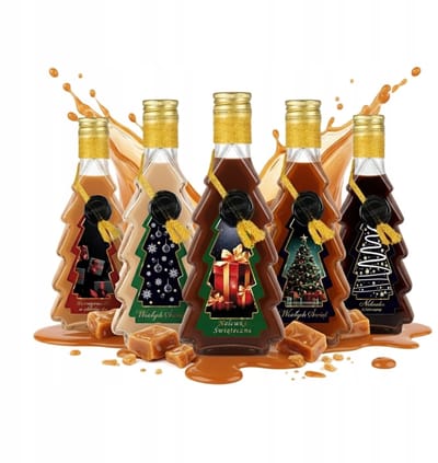 Bimberek - Decoratieve Fles - Kerstboom - 250ml - Versierd