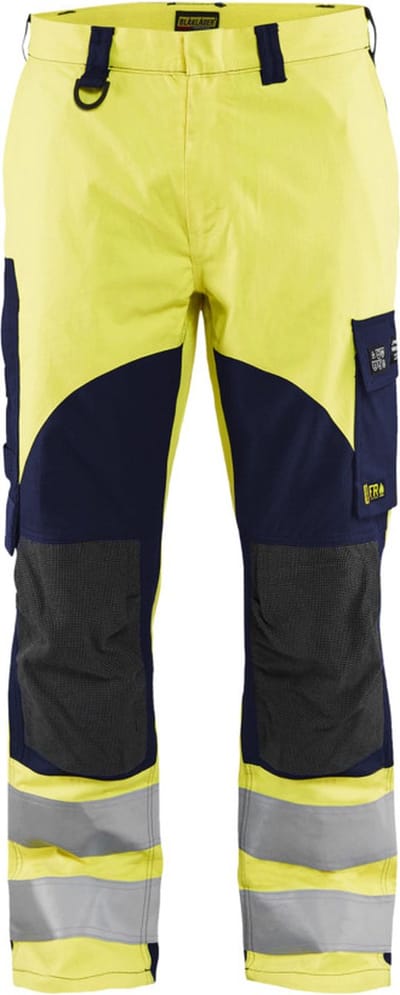 Blaklader Multinorm werkbroek Inherent 1588-1512 - High Vis Geel/Marineblauw - C156