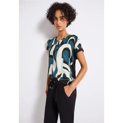 Materiaalmix V-hals Shirt