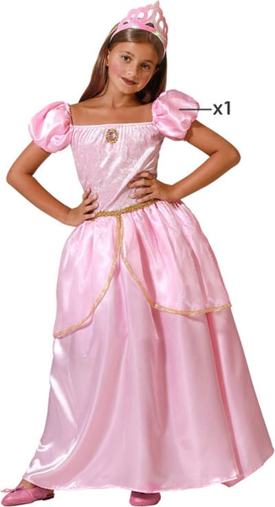 Atosa Prinsessen verkleed jurk - roze - luxe prinsessenjurk - voor kinderen 116