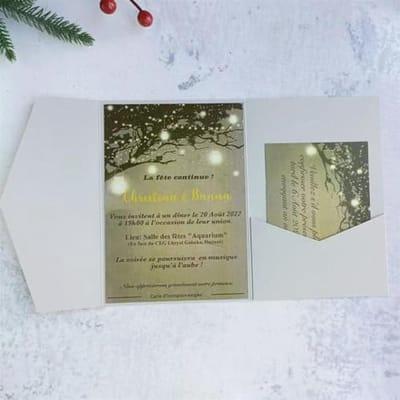 Elegante Zilveren Uitnodiging Kaart Pocket Mappen voor Huwelijk, Verjaardag en Afstuderen - 20 Sets