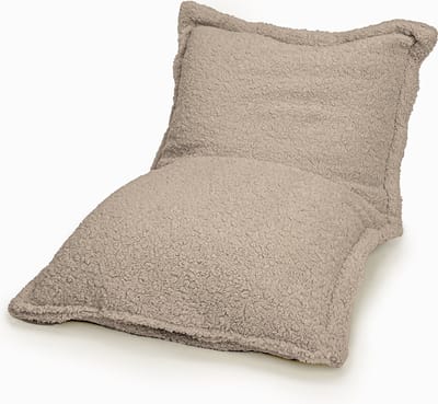 Drop & Sit - zitzak/zitkussen - sfeervolle teddy - taupé - 100 X 150 cm - extra comfortabel en zacht - handgemaakt in de Benelux
