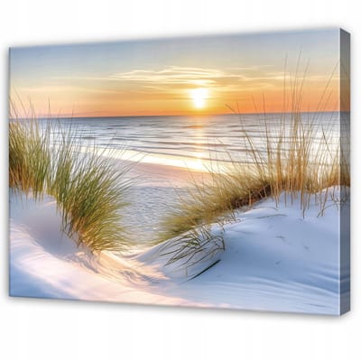 WALLARENA - Schilderij op Canvas 100x70 cm - Schilderijen - Canvas schilderij - Strand motif - Voor de slaapkamer van de salon - Op het doek
