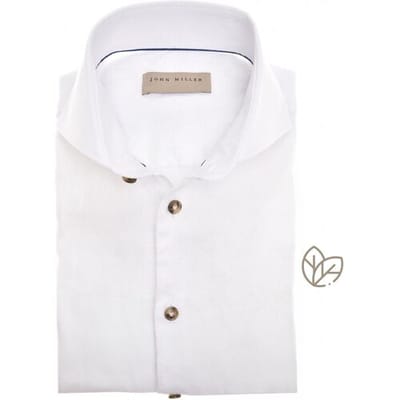 John Miller Overhemd Luxury Pure Linen Wit / male
