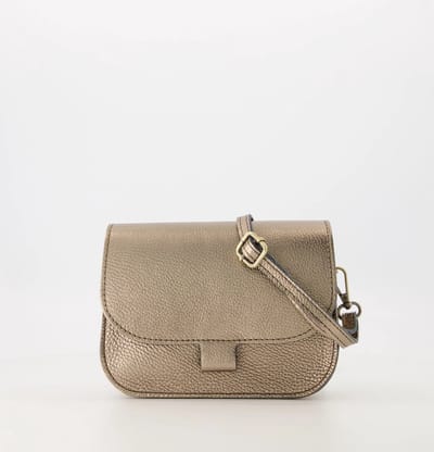 Leren crossbody tas Flora brons