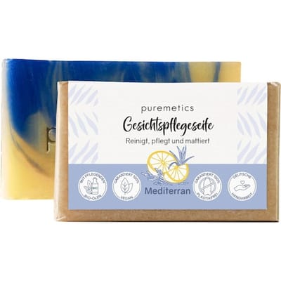 puremetics Natuurlijke zepen Mediterrane gezichtszeep Gezichtszeep Dames 75 g
