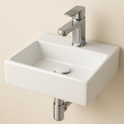 AquaVik Fontein Letar 33,5 x 29 x 11,5 cm Keramiek glans Snö Wit