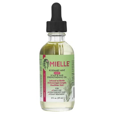 Mielle, Huile légère fortifiante pour le cuir chevelu et les cheveux, romarin et menthe, 2 fl oz (59 ml)
