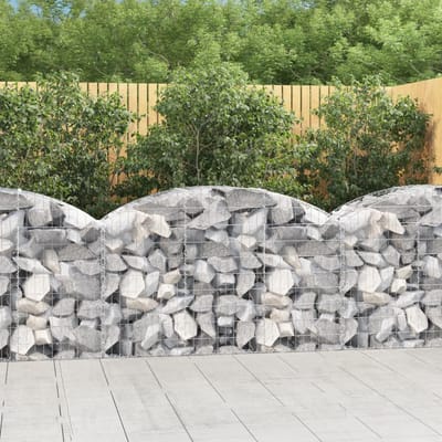 vidaXL - Schanskorf - gewelfd - 150x50x80/100 - cm - gegalvaniseerd - ijzer