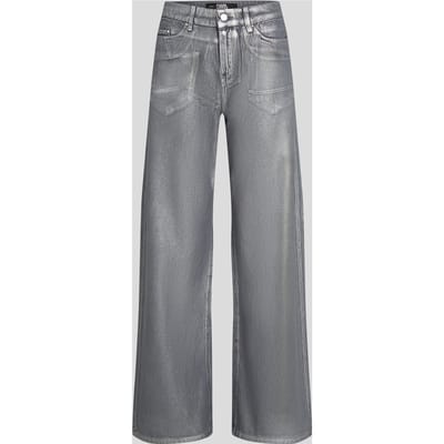 Karl Lagerfeld Silver Metallic Wide Leg Denim Pants Taglia: W25 | Pantaloni Outlet | Donna | Blu