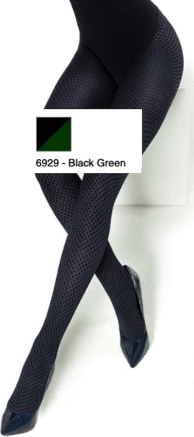 MarcMarcs Fashion Panty QUADRETTI maat S/M Zwart/Groen
