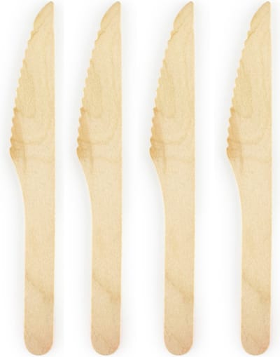 Houten mes - 100st. - wegwerp - 100% BIO - 16cm