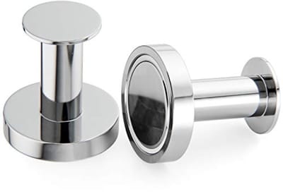 Sterke magnetische haakjes voor wandmontage - set van 2 - chroom - krachtige neodymium bevestiging