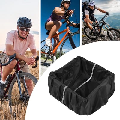 Fietsmand Regenhoes - Waterdichte Cover - Bescherming Onderdelen - Reflecterende Strips - 42x33x25 cm - Zwart