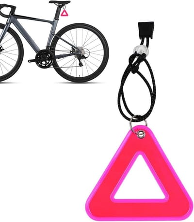 Reflecterende Aanhanger - Veiligheidshanger Fiets - Nachtelijke Activiteiten - Dubbelzijdig Reflecterend - 10 x 92 cm - Roze