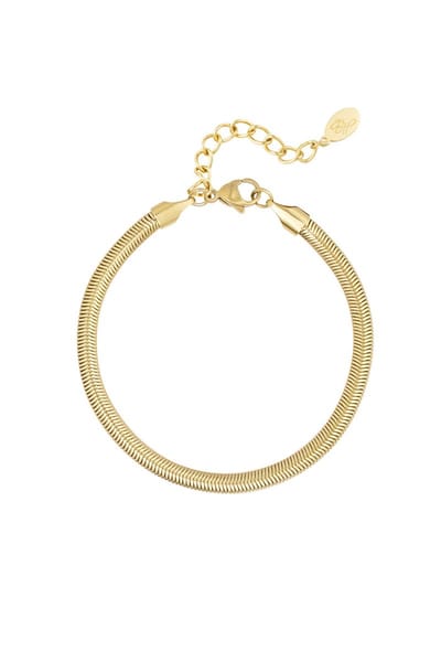 Armband snake plat smal - goud