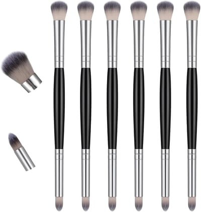 Set van 6 Professionele Oogmake-up Kwasten voor Concealer, Eyeliner en Highlighter, Perfect voor Nauwkeurige Toepassing en Blendtechnieken