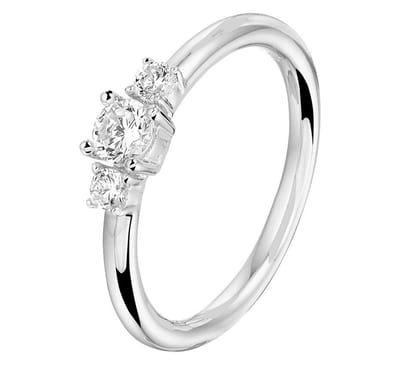 Zilver Gerhodineerde Ring zirkonia 1332179 18.00 mm (57)
