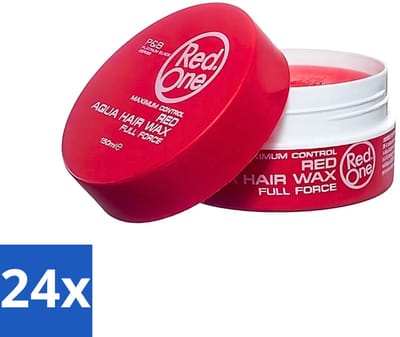 Red One - Haarwax - Red - Aqua Hair Wax - Voor Stevige Styling & Glanzend Resultaat - 150 ml - Voordeelverpakking - 24 stuks