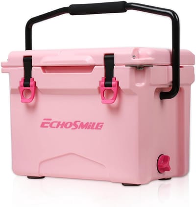 Koelbox Rotomolded - Outdoor Koeler - Picknick en Kamperen - Extra zitplaats - 12 Liter - Rood Beige