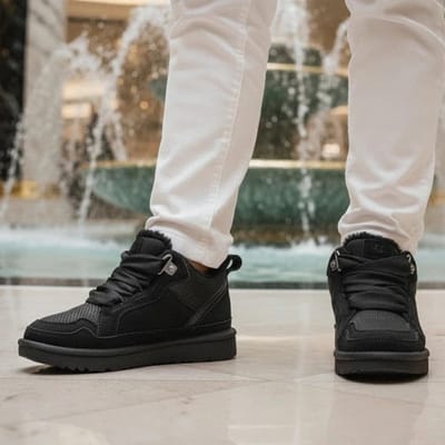 UGG® Lowmel voor kinderen  in Black, Maat 32.5, Canvas/Suede/Gerecyclede Materialen