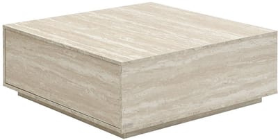 Vente-unique Salontafel met 2 lades van MDF - Beige travertijneffect - ANTRIM