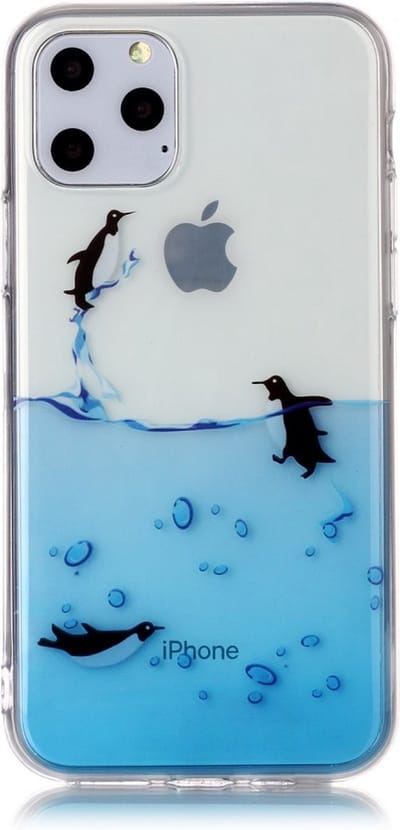 Peachy Pinguin hoesje TPU case geschikt voor iPhone 11 Pro - Transparant